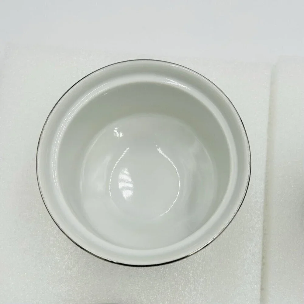 Harmony House Romaic Fine China Cream / Sugar Set Greek Key Platinum Rim 3671